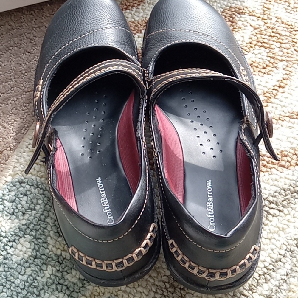 Croft & Barrow CB Sherell Black Leather Slip Ons Sz 6 - Picture 7 of 9